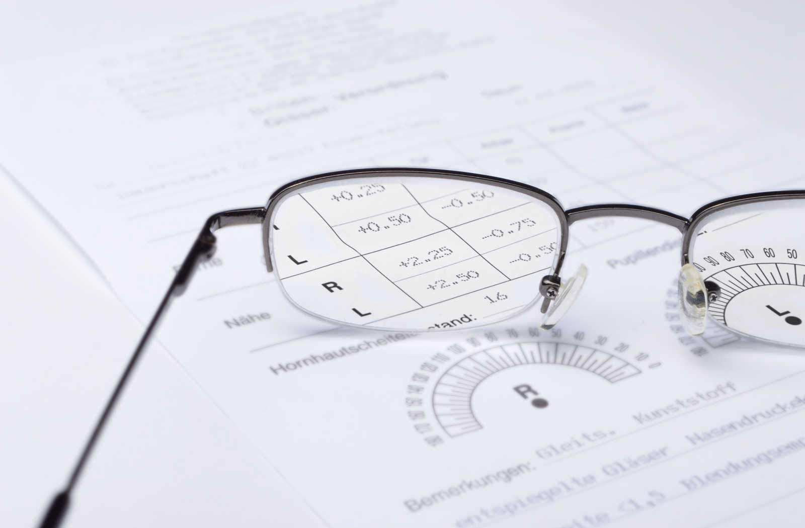 New eyeglasses in a black frame and a prescription